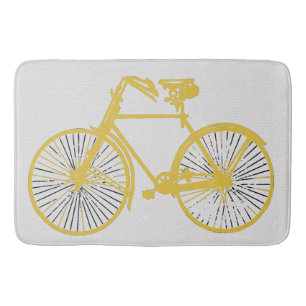Bathmat Cool gold yellow bicycle