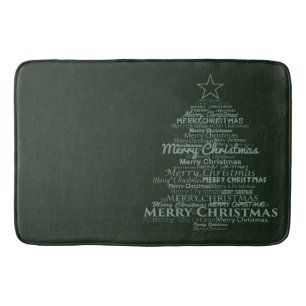 Bathmat  green tree merry Christmas