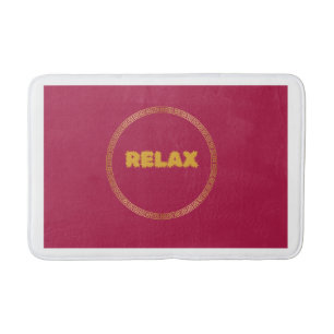 Bathmat Red "Relax" Bathmat with Gold Accent