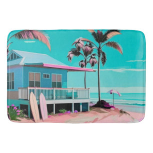 Bathroom beach theme  bath mat