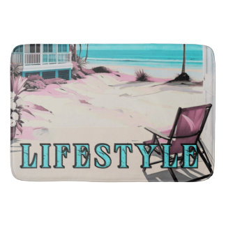 Bathroom beach theme  bath mat