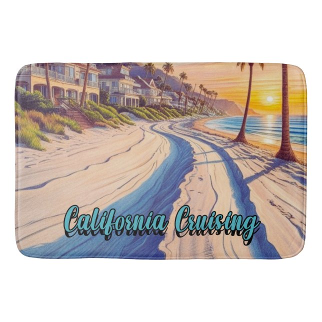 Bathroom beach theme  bath mat (Front)