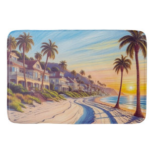 Bathroom beach theme bath mat