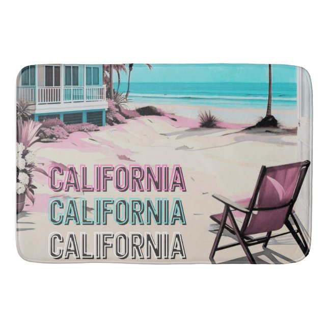 Bathroom beach theme  bath mat (Front)