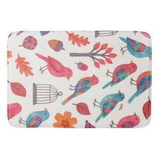 Bathroom Carpet Birds and Flowers DESING Bath Mat