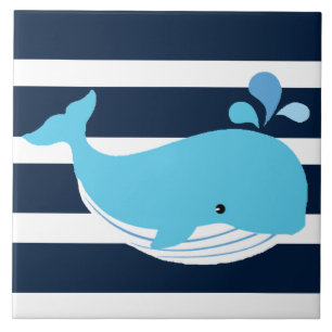 Bathroom Ceramic Tile - Light Blue Whale