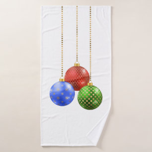 Bathroom Christmas Towel Set Ornaments Colourful