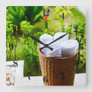 Bathroom details square wall clock