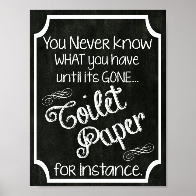Bathroom Humour Chalkboard Sign (Front)