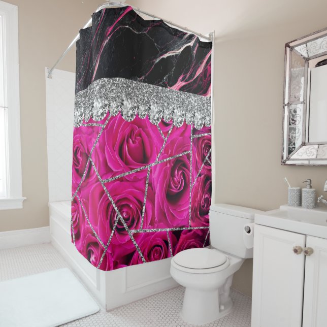 Bathroom Interior Design Home Black Glitter Marble (In Situ)