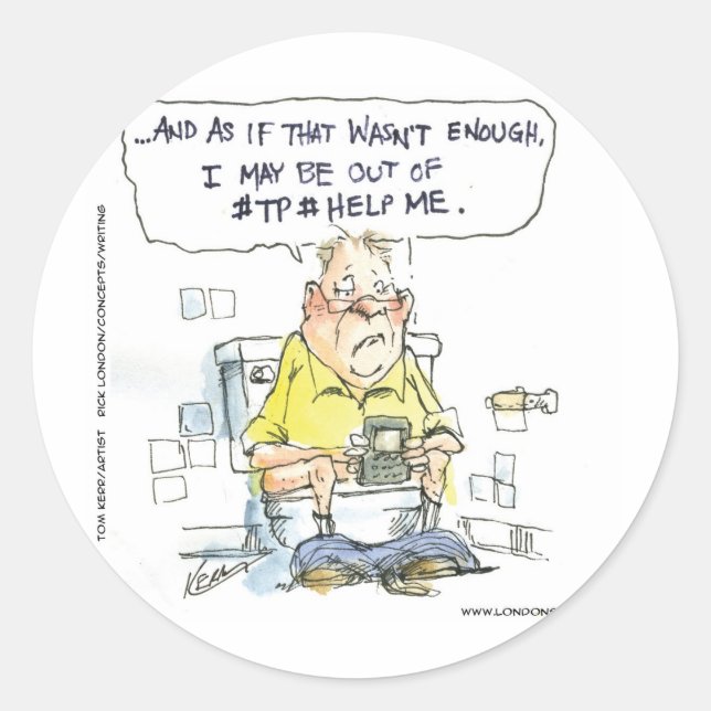 Bathroom Not 4 Social Networking Funny Tees & Gift Classic Round Sticker (Front)