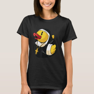 Bathroom Nun Monastery Humour Christian Rubber Duc T-Shirt