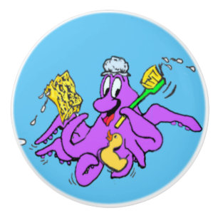 Bathroom Octopus Customizable Ceramic Pull