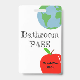Bathroom Pass Personalized Badge