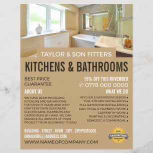 Bathroom Portrait, Kitchen & Bathroom Fitter Flyer