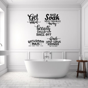 Bathroom Quotes Funny Decor Bundle Set Multiple Wall Decal