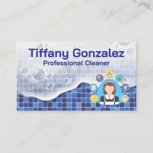 Bathroom Tiles and Soap   Cleaner Logo Business Card