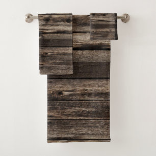 Bathroom Towel Rustic Wood Dark