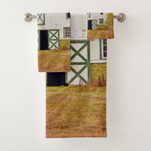 Bathroom Towel Set Sunset Barn Country Rustic Fiel