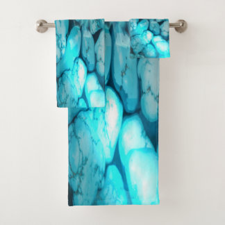 Bathroom Towel Set Turquoise Gemstone
