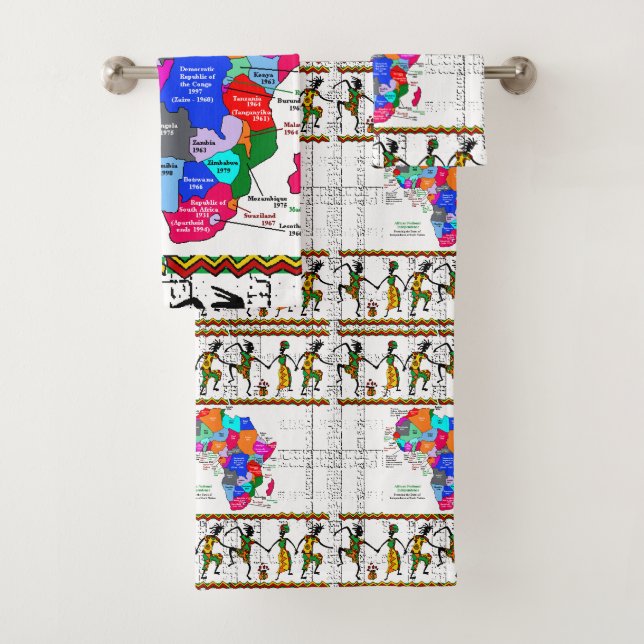 Bathroom Towel Sets African Map (Insitu)