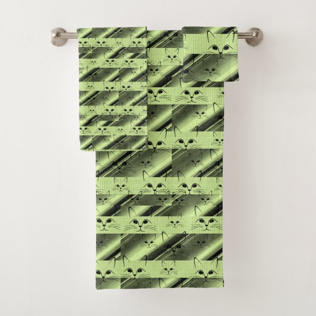 Bathroom Towel Sets Cats (Insitu)