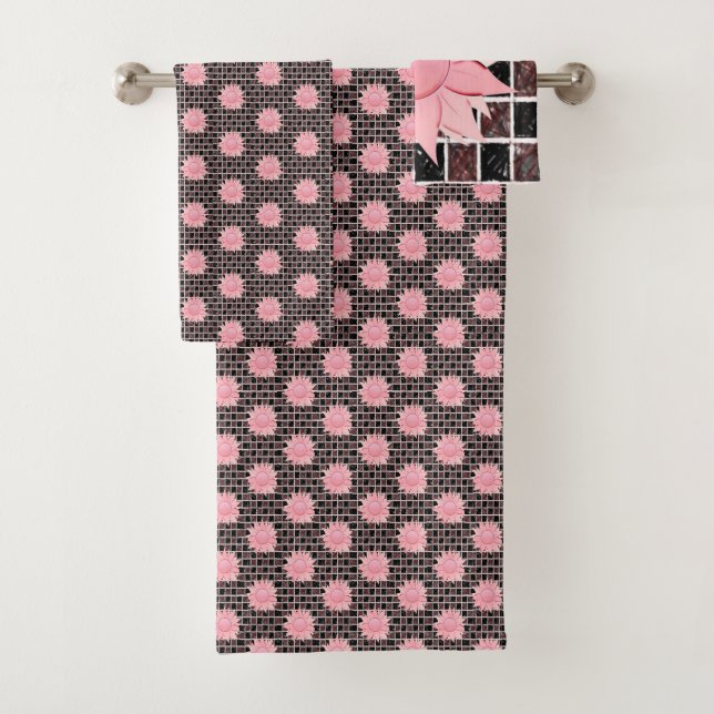 Bathroom Towel Sets Checkers (Insitu)