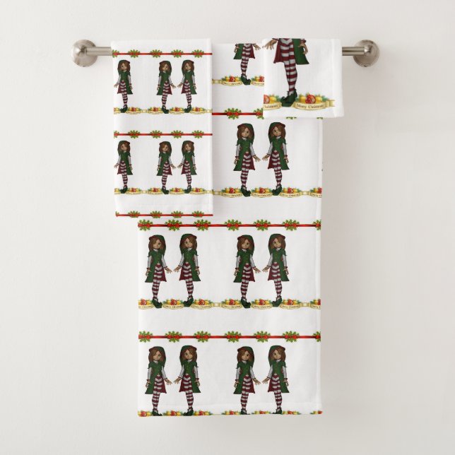 Bathroom Towel Sets Christmas (Insitu)