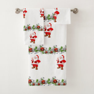 Bathroom Towel Sets Christmas Santa