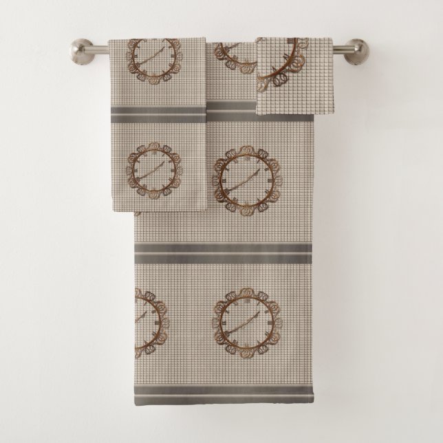 Bathroom Towel Sets Clock (Insitu)