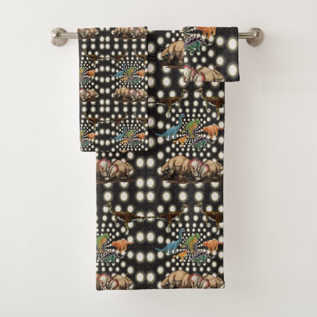 Bathroom Towel Sets Dinosaur (Insitu)