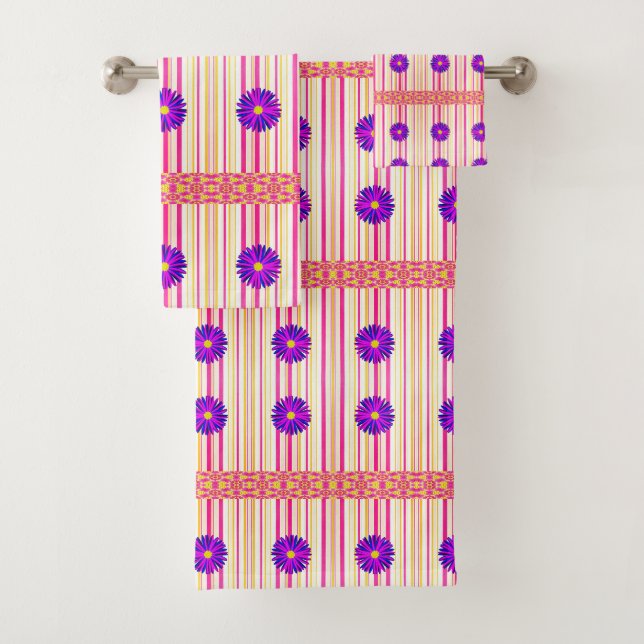 Bathroom Towel Sets Floral (Insitu)