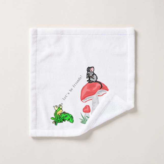 Bathroom Towel Sets Frog Mice Mushroom  (Wash Cloth)