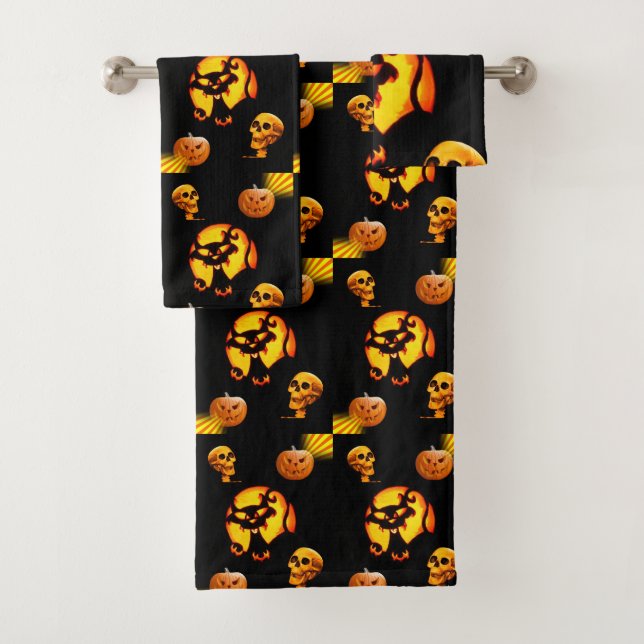 Bathroom Towel Sets Halloween (Insitu)