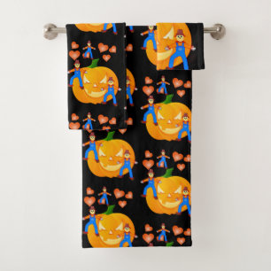 Bathroom Towel Sets Halloween, Pumpkin