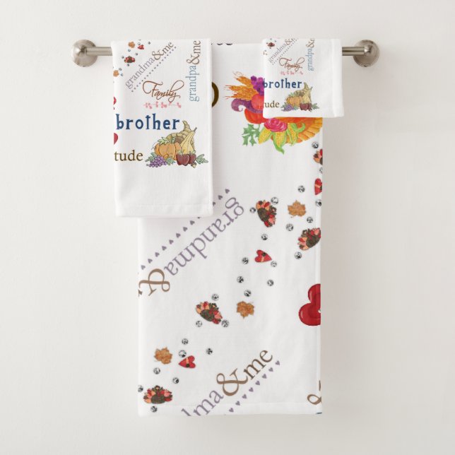 Bathroom Towel Sets Happy Thanksgiving  (Insitu)
