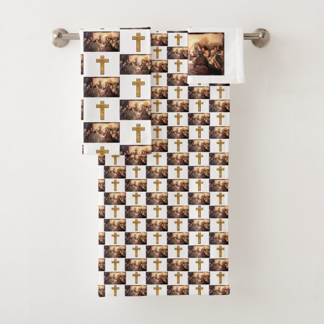 Bathroom Towel Sets Jesus (Insitu)