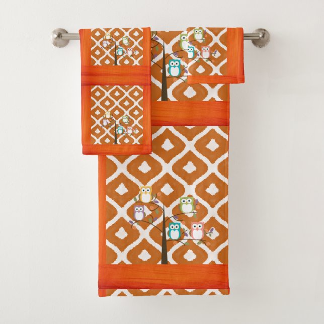 Bathroom Towel Sets Owl (Insitu)