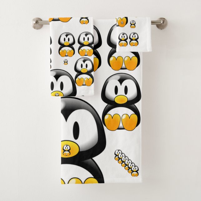 Bathroom Towel Sets Penguin (Insitu)