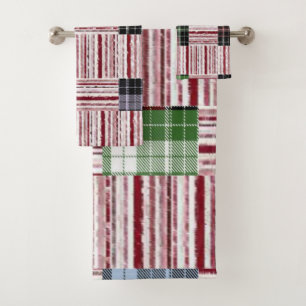 Bathroom Towel Sets Plaid