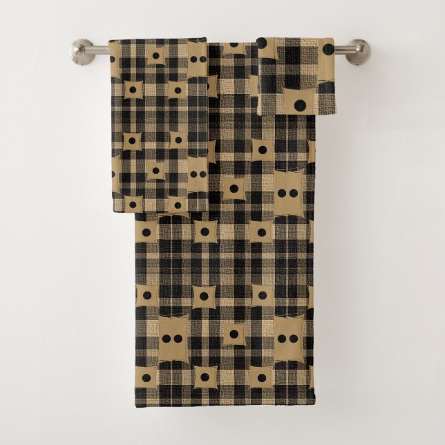 Bathroom Towel Sets Plaid (Insitu)