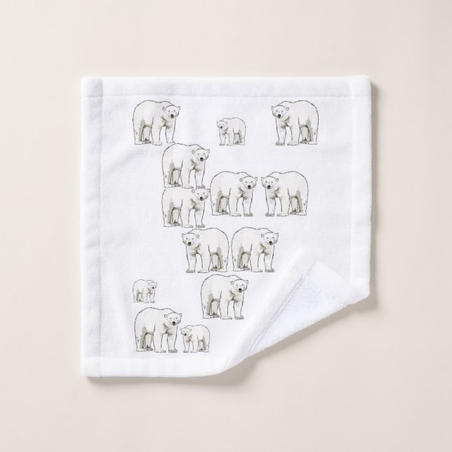 Bathroom Towel Sets Polar Bear (Wash Cloth)