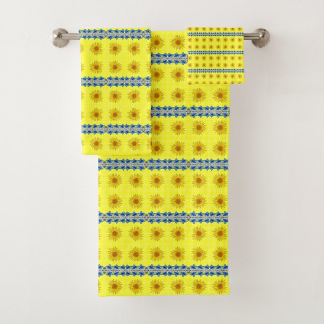 Bathroom Towel Sets Sunflower (Insitu)