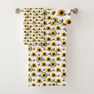 Bathroom Towel Sets Sunflowers