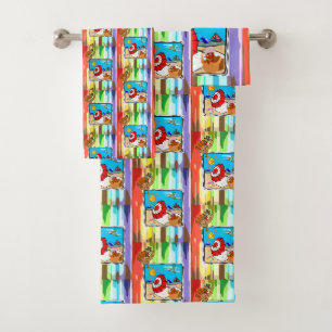 Bathroom Towel Sets Thanksgiving Beach Turkey