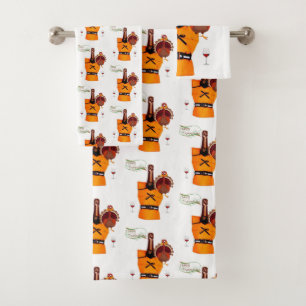 Bathroom Towel Sets Thanksgiving Wine