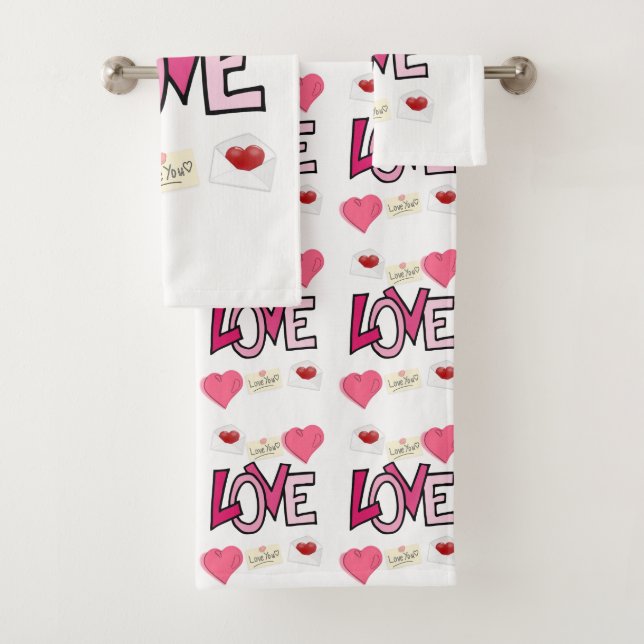 Bathroom Towel Sets Valentine's Day (Insitu)