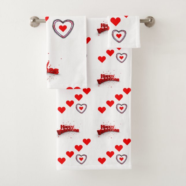 Bathroom Towel Sets Valentine's Day (Insitu)