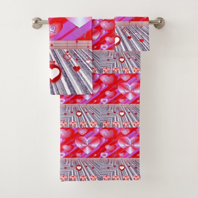 Bathroom Towel Sets Valentine's Day (Insitu)