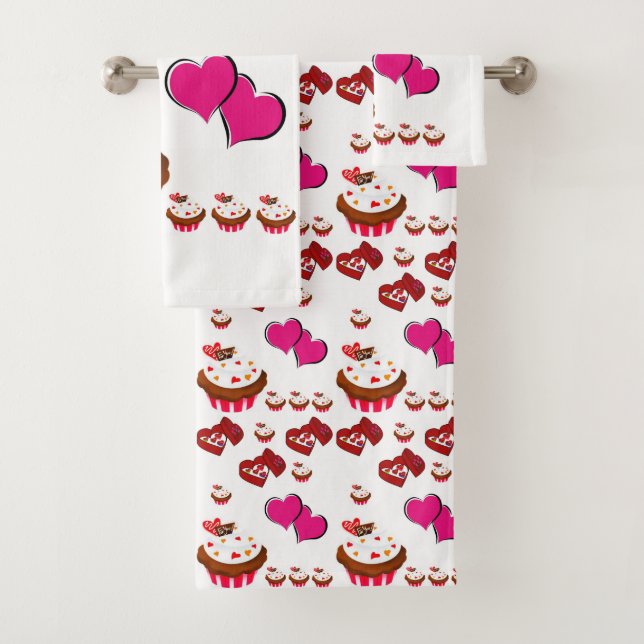Bathroom Towel Sets Valentine's Day (Insitu)